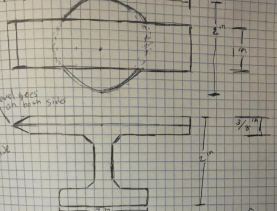 A pencil sketch of the original Ttool concept on graph paper